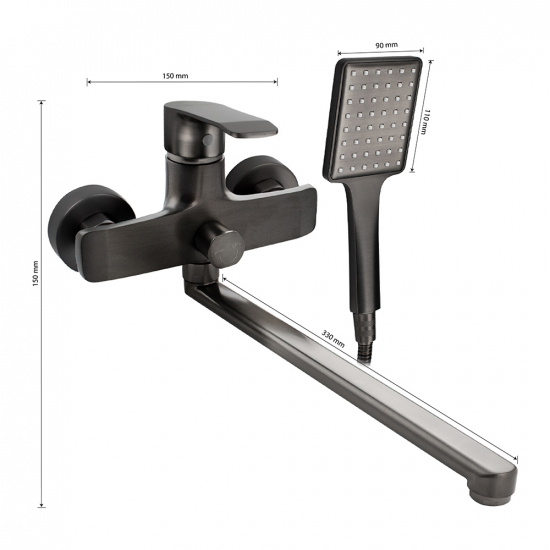 Смеситель для ванны GFMARK 5170 титан