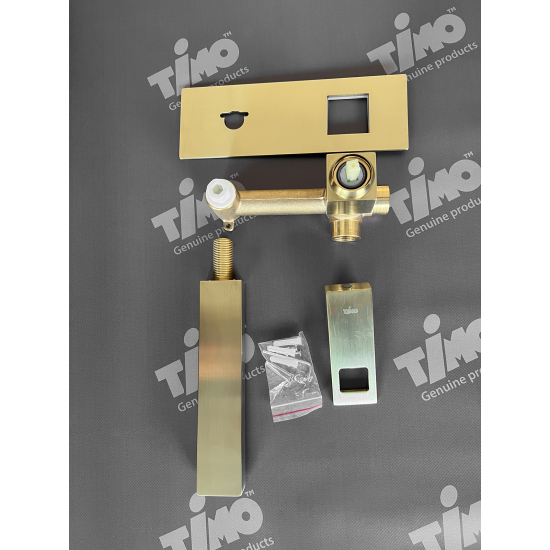 Смеситель для раковины TIMO Briana 7171/17SM С ВНУТРЕННЕЙ ЧАСТЬЮ золото матовое