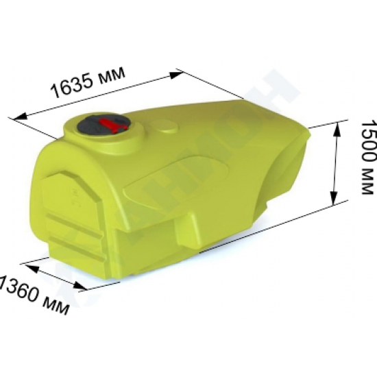 Ёмкость AНИОН Z2600ФК3 объем 2500 литров жёлтая