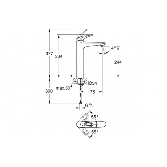 Смеситель для раковины GROHE Eurostyle New 23570LS3 белый