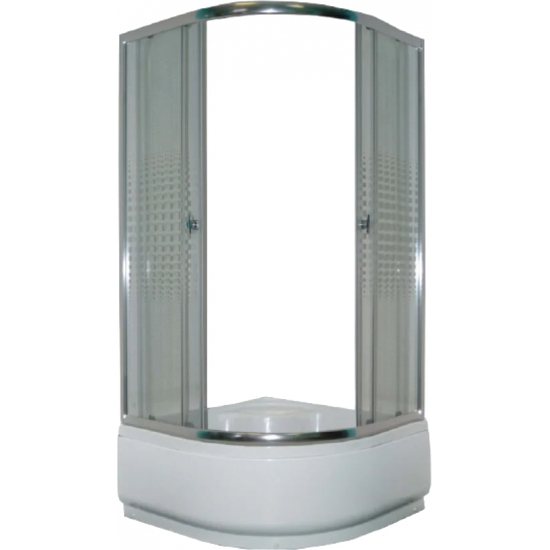 Душевой уголок PARLY Z901 90x90x193 стекло прозрачное с узором, профиль хром с поддоном