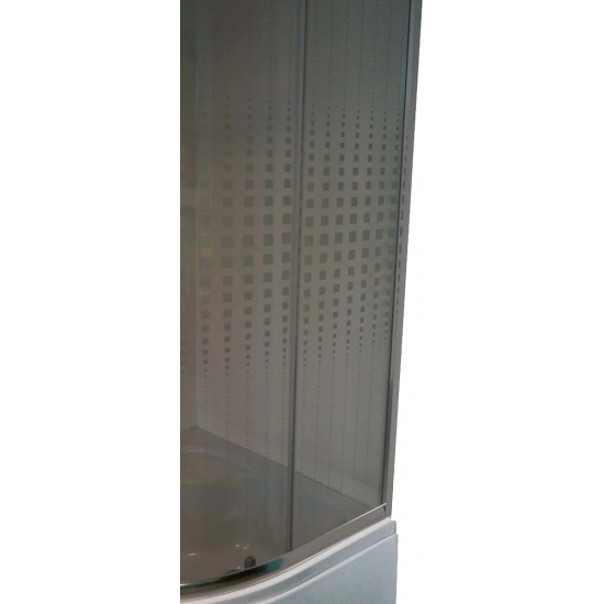 Душевой уголок PARLY Z901 90x90x193 стекло прозрачное с узором, профиль хром с поддоном
