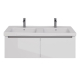 Тумба для комплекта LEMARK Buno mini 125 подвесная, 2 ящика, белая, под раковину Гармония 125