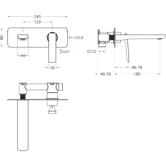 Смеситель для раковины TIMO Helmi 4071/03SM С ВНУТРЕННЕЙ ЧАСТЬЮ чёрный