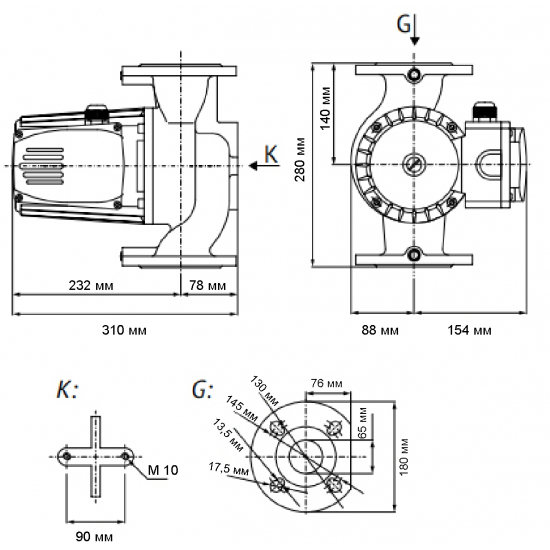 Циркуляционный насос UNIPUMP UPF 65-80