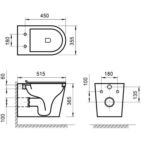 Унитаз подвесной BELBAGNO Flay-r BB053CHR безободковый, крышка BB901SC с микролифтом