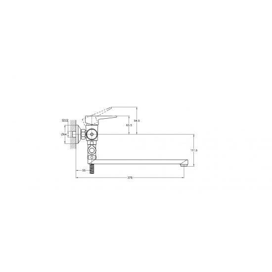 Смеситель для ванны GLAUF NUD6-A045 хром