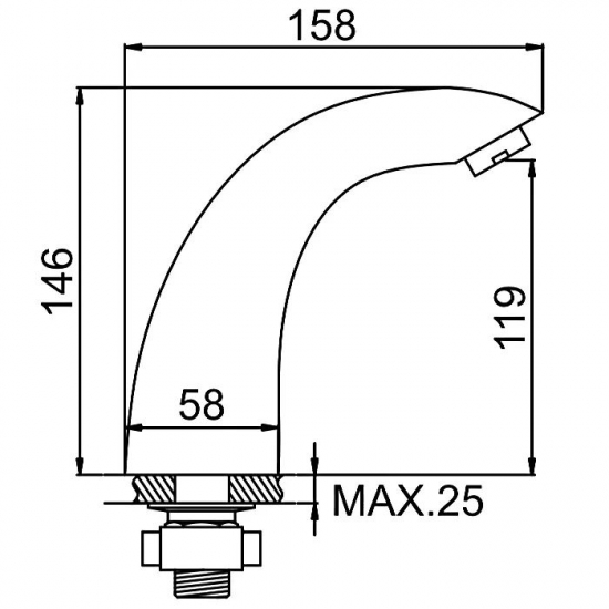 Смеситель для раковины бесконтактный (сенсорный) LEDEME L1055-14