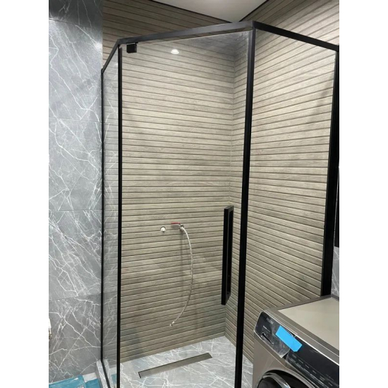 Душевой уголок VECONI Rovigo RV-35B 90x90 стекло прозрачное, профиль чёрный
