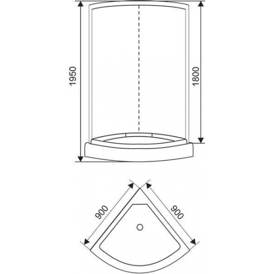 Душевая кабина ARCUS Style S-01 90x90x195 без крыши