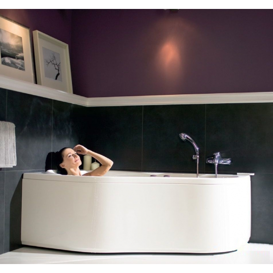 Акриловая ванна SANTEK Ибица XL L 160x100 см, угловая, с каркасом, асимметричная