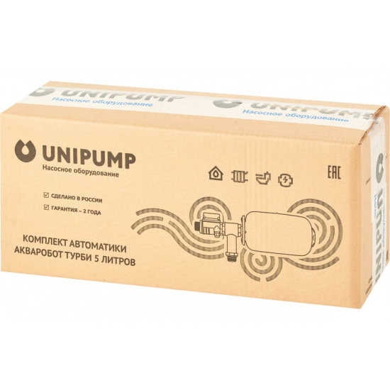 Комплект автоматики UNIPUMP АКВАРОБОТ ТУРБИ c гидроаккумулятором 5 литров 