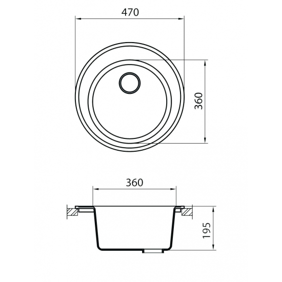 Мойка для кухни GRANICOM G-009 D=470 мм, сахара