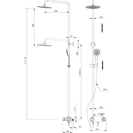 Душевая стойка LEMARK Wing LM5362C