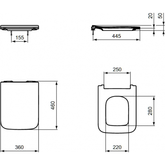 Унитаз подвесной IDEAL STANDARD Blend Cube T368601 сиденье микролифт T521101