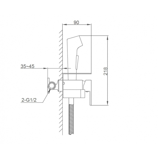 Гигиенический душ FRAP H76 F2076-9 с полкой и бумагодержателем, оружейная сталь