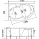Акриловая ванна 1МАРКА  Diana R 170x90 см, без опоры угловая, асимметричная