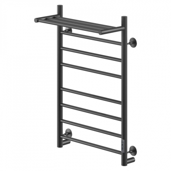 Полотенцесушитель электрический MIXLINE Vega 80x50 382 Вт, полка, чёрный