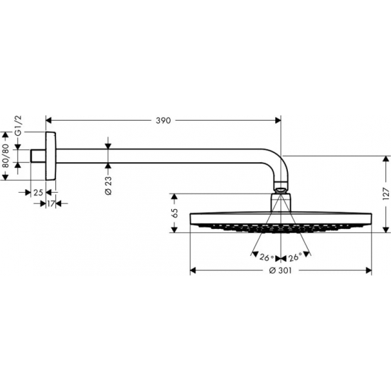 Верхний душ HANSGROHE Raindance Select S 300 2jet 27378400