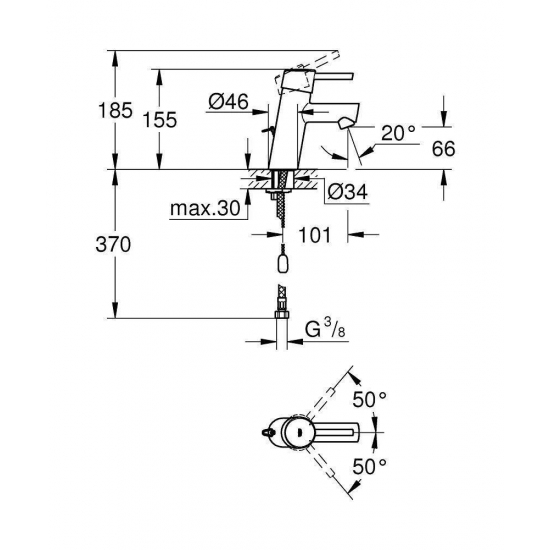 Смеситель для раковины GROHE Concetto 3220610E