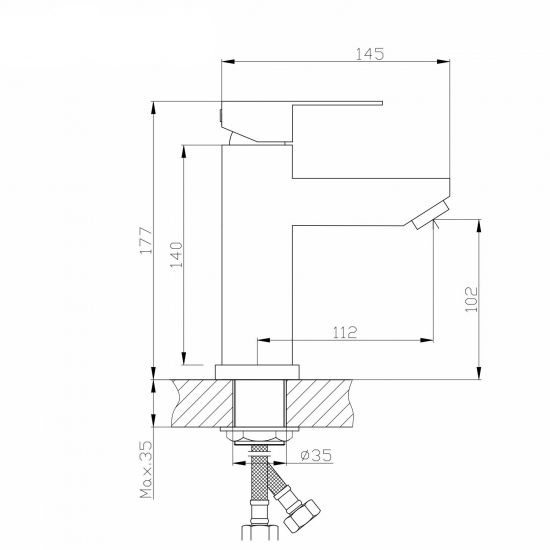 Смеситель для раковины MIXLINE Plus Stainless MLSS32-04 из нержавеющей стали