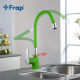 Смеситель для кухни с гибким изливом FRAP F4453-05 зелёный/хром