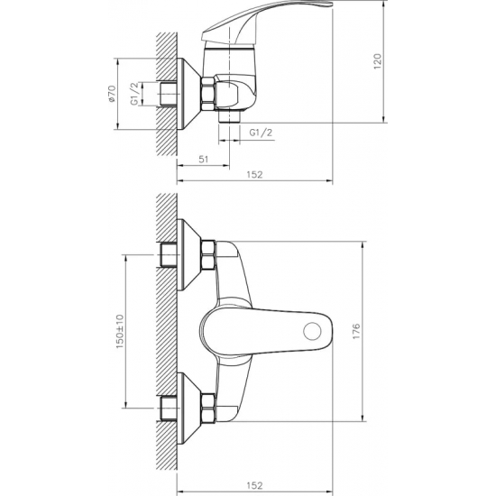Смеситель для душа DECOROOM SO71055 хром