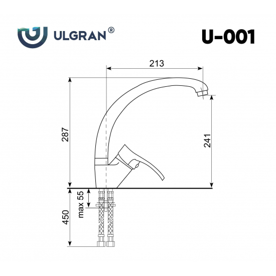 Смеситель для кухни ULGRAN U-001-331 белый