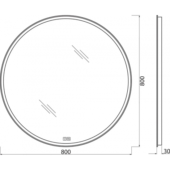 Зеркало круглое BELBAGNO SPC-RNG-800-LED-TCH-WARM с подсветкой и подогревом, сенсорным выключателем