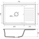 Мойка для кухни GRANFEST Quarz(ECO) ZW-72 чаша+крыло 752х475 мм кварцевая, серый