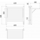 Полотенцесушитель электрический TERMINUS Горизонт П8 600x600, с полкой, черный муар