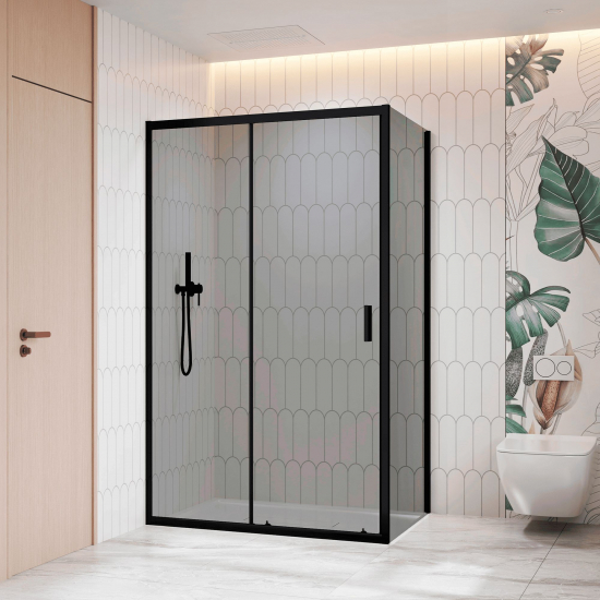 Душевой уголок RGW Classic CL-133B 140x80 стекло тонированное, профиль чёрный