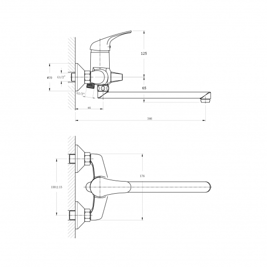 Смеситель для ванны RUSH Corsica CO4240-51