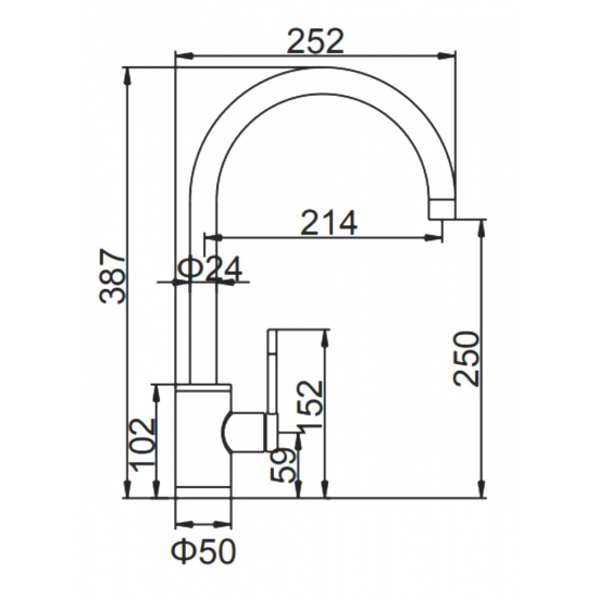 Смеситель для кухни из нержавеющей стали LEDEME L74013