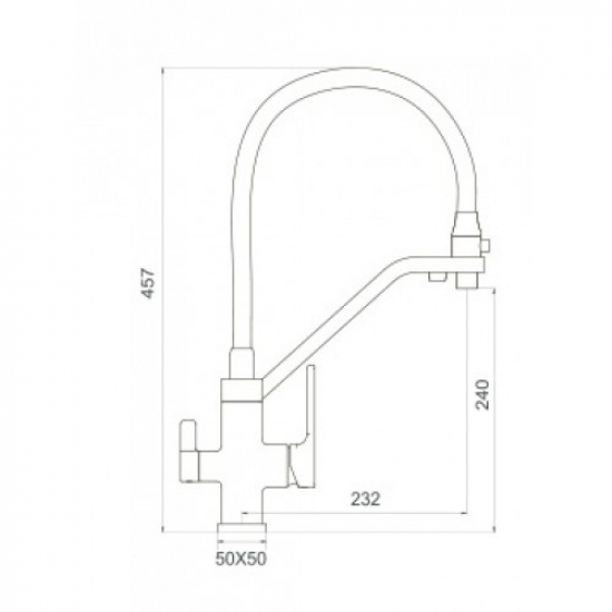 Смеситель для кухни с подключением к фильтру с питьевой водой GAPPO G4318 гибкий излив