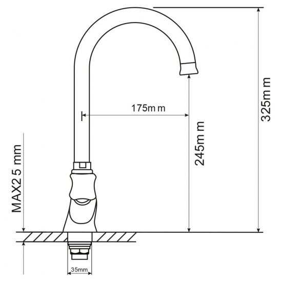 Смеситель для кухни MIXLINE ML11-031 (без подводки)