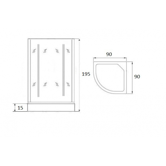 Душевая кабина LORANTO CS-8519 90x90x195 без крыши