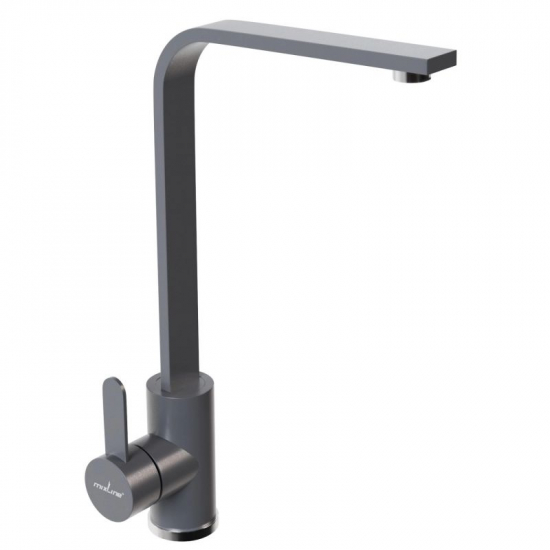 Смеситель для кухни MIXLINE ML-GS14 (342) из нержавеющей стали, графит