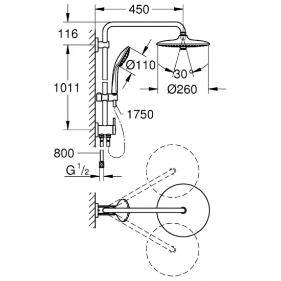 Душевая стойка GROHE Euphoria 260 27421002