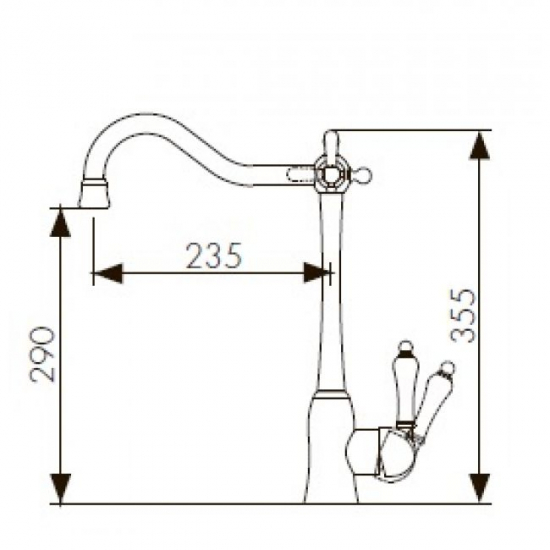 Смеситель для кухни с подключением к фильтру с питьевой водой KAISER Vincent 31944-4 песочный