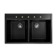 Мойка для кухни керамогранит ZOX ZX-GM 10 двухчашевая, чёрная 510*780*200