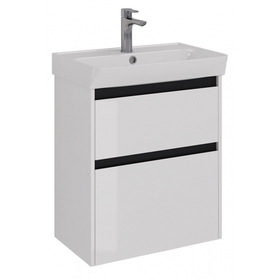 Тумба для комплекта LEMARK Combi 60, 2 ящика, белая, под раковину Neon 60