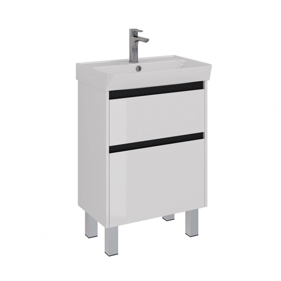 Тумба для комплекта LEMARK Combi 60, 2 ящика, белая, под раковину Neon 60
