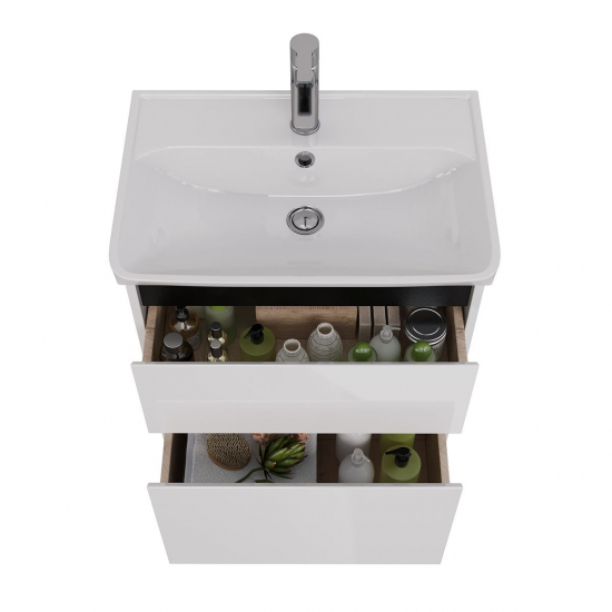 Тумба для комплекта LEMARK Combi 60, 2 ящика, белая, под раковину Neon 60