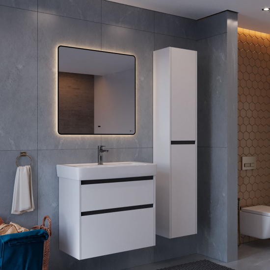 Тумба для комплекта LEMARK Combi 60, 2 ящика, белая, под раковину Neon 60