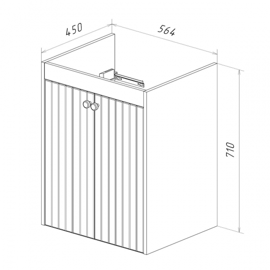 Тумба для комплекта LEMARK Romance 60, 2 дверцы, белый глянец, под раковину Эйфория 60