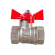 Кран шаровый вода VALFEX 217 1/2" г-г бабочка, никель 11Б27фт1М