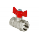 Кран шаровый вода VALFEX 217 1/2" г-г бабочка, никель 11Б27фт1М