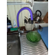 Смеситель для кухни с гибким изливом LEDEME L4898-8 фиолетовый/хром