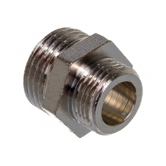 Ниппель резьбовой переходной VALTEC 1/2" х 3/8" латунный 15-10 мм VTr.580.N.0403